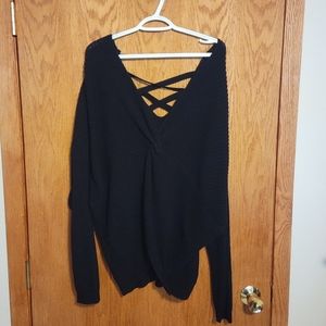 *Last Chance* Black Reversible Sweater